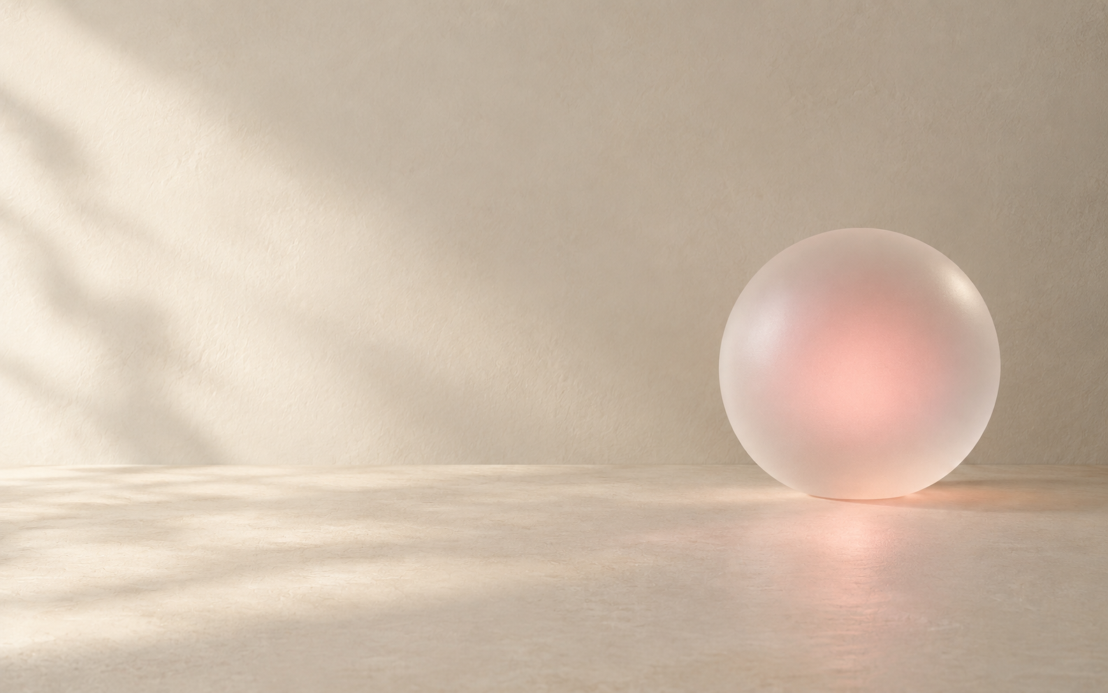A soft rose sphere on cream